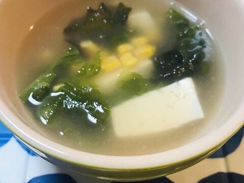 サニーレタスと豆腐のトロトロ中華スープ